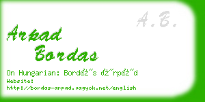 arpad bordas business card